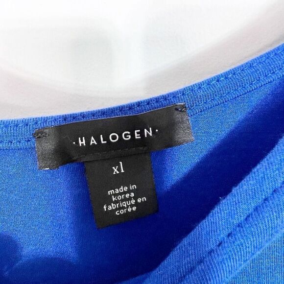 HALOGEN Off Shoulder Royal Blue Long Sleeve Top Xl New - Picture 6 of 7
